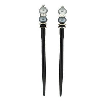 Mei Fa - Hairstyx - Care Silver - Short Hairsticks - (Set of 2)