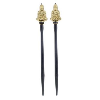 Mei Fa - Hairstyx - Budda Gold - Long Hairsticks - (Set of 2)