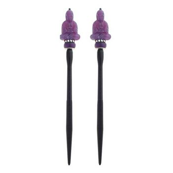 Mei Fa - Hairstyx - Budda Purple - Short Hairsticks - (Set of 2)