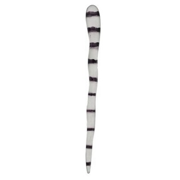 Mei Fa - Hairstyx - Clear w/Black Stripes Large - Single Hairstick - 1 Stick w/Pouch