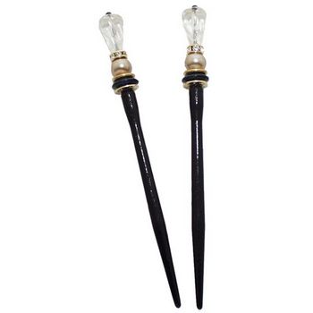Mei Fa - Hairstyx - Crystal Tear Short Hairsticks - (Set of 2)