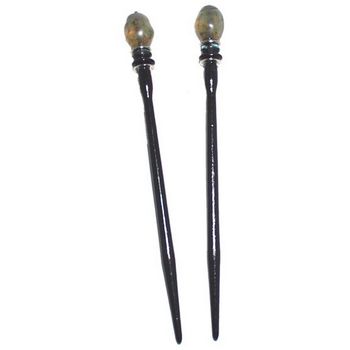 Mei Fa - Hairstyx - Greenstone - Long Hairsticks - (Set of 2)