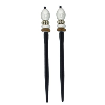Mei Fa - Hairstyx - Reward Silver - Short Hairsticks - (Set of 2)