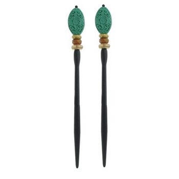 Mei Fa - Hairstyx - Vertex Turq - Short Hairsticks - (Set of 2)
