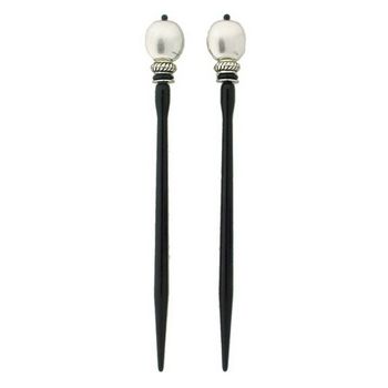 Mei Fa - Hairstyx - Jane Silver - Long Hairsticks - (Set of 2)