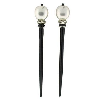 Mei Fa - Hairstyx - Jane Silver - Short Hairsticks - (Set of 2)