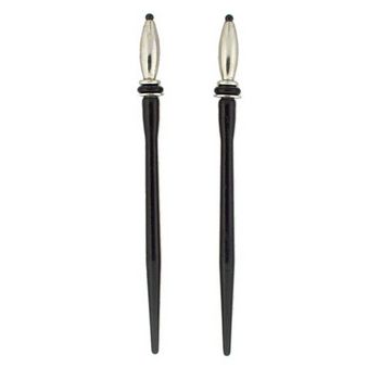 Mei Fa - Hairstyx - Peak Silver - Short Hairsticks - (Set of 2)