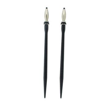 Mei Fa - Hairstyx - Peak Silver - Long Hairsticks - (Set of 2)