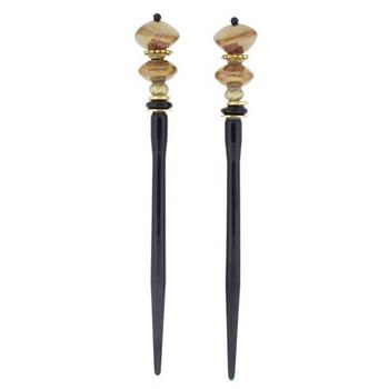 Mei Fa - Hairstyx - Ruffle - Short Hairsticks - (Set of 2)