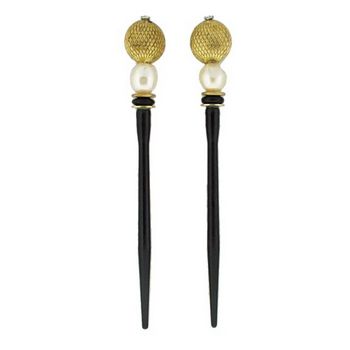 Mei Fa - Hairstyx - Vidalia Gold - Short Hairsticks - (Set of 2)