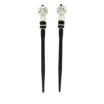 Mei Fa - Hairstyx - Vivace Silver - Short Hairsticks - (Set of 2)