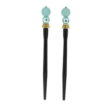 Mei Fa - Hairstyx - Wintergreen - Short Hairsticks - (Set of 2)