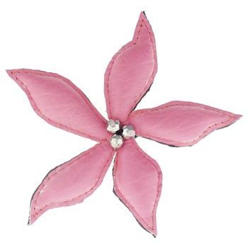 Michal Dagan - Leather Flower Brooch/Pin - Pink