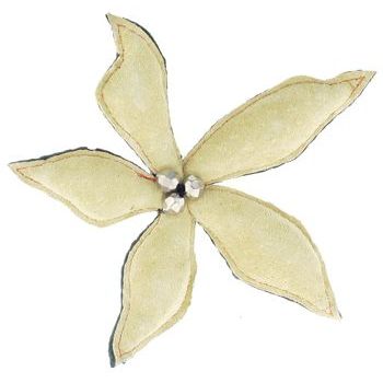 Michal Dagan - Suede & Leather Inspired Flower Brooch/Pin - Sand