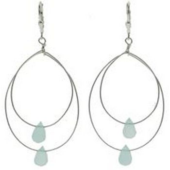 Michele Busch - Earrings - Set of Double Silver Teardrop Loops