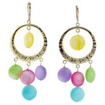Michele Busch - Earrings - Set of Gold Chandeliers w/Candy Circles