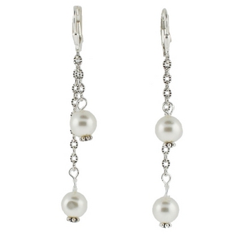 Michele Busch - Earrings - Set of Two Strand Filigree w/Pearl Dangles