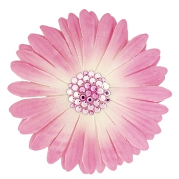 Michelle Roy - Large Sunflower Clip - Pink w/Swarovski Crystal Accents