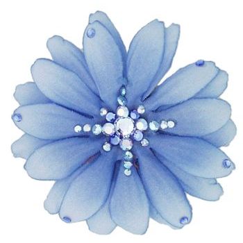 Michelle Roy - Medium Daisy Clip - Blue w/Swarovski Crystal Accents