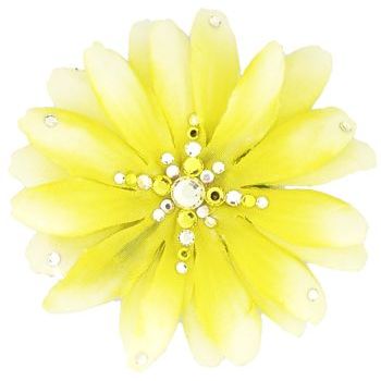 Michelle Roy - Medium Daisy Clip - Canary Yellow w/Swarovski Crystal Accents