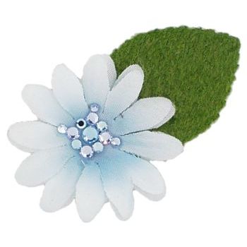 Michelle Roy - Mini Daisy Clip - Powder Blue w/Blue Swarovski Crystal Accents