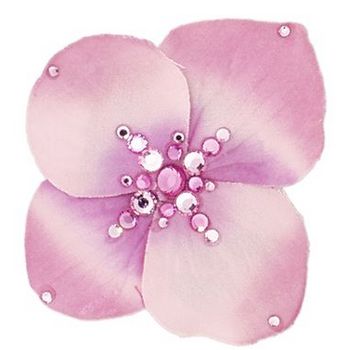 Michelle Roy - Small Pansy Flower - Dusty Pink w/Swarovski Crystal Accents