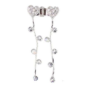 Medusa's Heirlooms - Mini Dangle Crystal Heart Jaws - White (1)