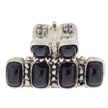 HB HairJewels - Hip Clips - Enamel & Crystal Jaws - Black (1)