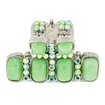 HB HairJewels - Hip Clips - Enamel & Crystal Jaws - Moss Green (1)