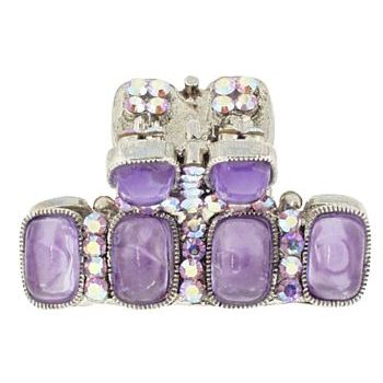 HB HairJewels - Hip Clips - Enamel & Crystal Jaws - Amethyst (1)