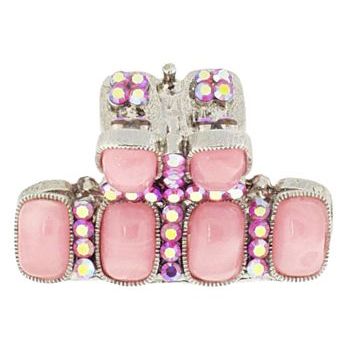 HB HairJewels - Hip Clips - Enamel & Crystal Jaws - Candy Pink (1)