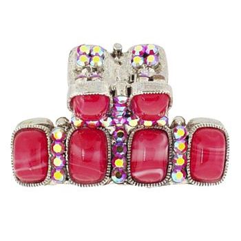 HB HairJewels - Hip Clips - Enamel & Crystal Jaws - Candy Apple Red (1)