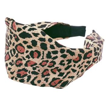 Head Dress - Silk Charmeuse Headband - Leopard (1)