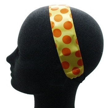 Rachel Weissman - Soft Headband - Polka Dots - Orange on Yellow (1)