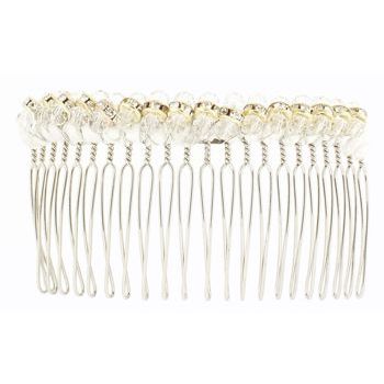 Renee Rivera - Metal Comb w/Crystals & Rondelles - Gold & Champagne