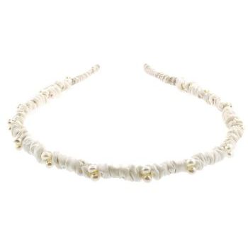 Renee Rivera - Silk Headband w/Pearls - White