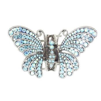 Karen Marie - Rhinestone Butterfly Jaw Clip - Aqua