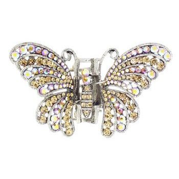 Karen Marie - Rhinestone Butterfly Jaw Clip - Yellow