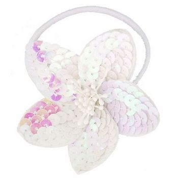 Medusa's Heirlooms - Sequined Flower Hair Clip - White