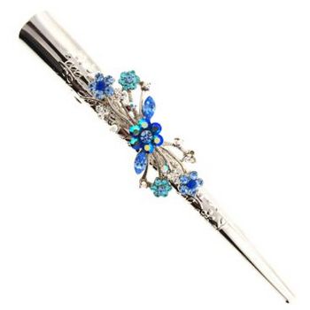 Karen Marie - Crystal Bouquet Silver Jaw - Blue (1)