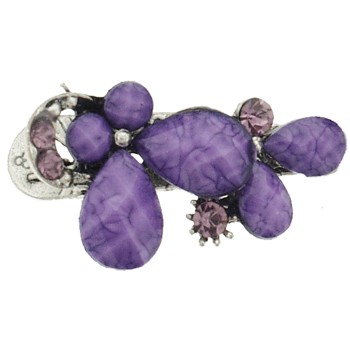 SOHO BEAT - French Fashionista - Moonstone and Crystal Double Flower Claw Clip - Refreshing Lavender (1)