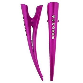 HB HairJewels - Mini Austrian Crystal Concorde Clips - Fuchsia (2)