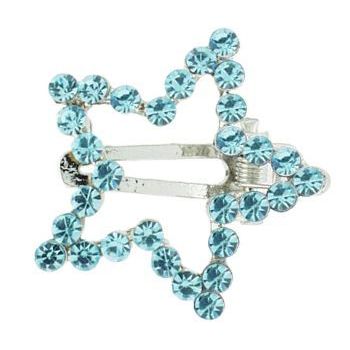 Karen Marie - Large Crystal Star Clip - Light Blue (1)