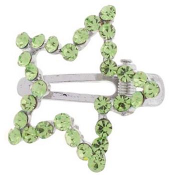 Karen Marie - Large Crystal Star Clip -  Peridot (1)
