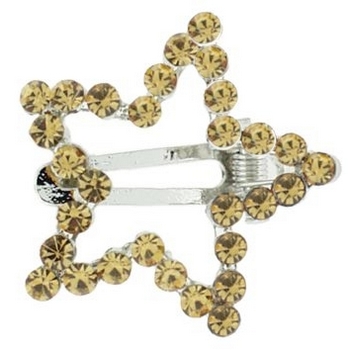 Karen Marie - Large Crystal Star Clip - Golden Amber (1)