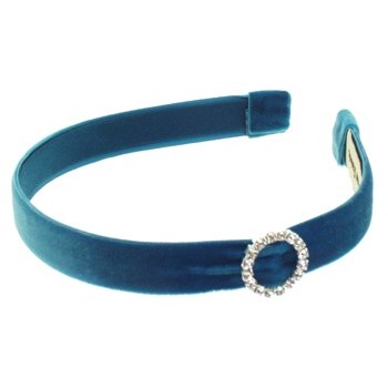 Susan Daniels - Headband - 5/8inch Velvet - Teal w/Buckle (1)
