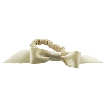 Susan Daniels - Pony Elastic - Satin - Cream with Bow