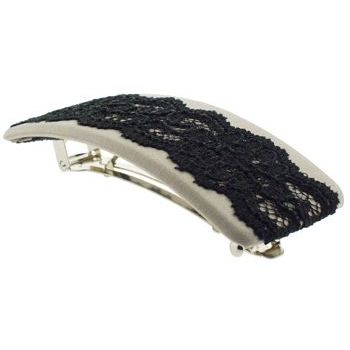 Susan Daniels - Barrette - Taupe Satin w/Black Lace (1)