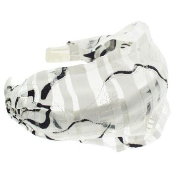 Dana Tag - Sheer & Stripe Headband - Black & White