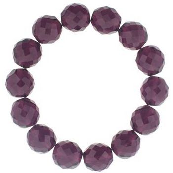 Yochi - Czech Glass Inspired Stretch Bracelet (1) Dark Amethyst